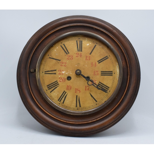 351 - A late 19th / early 20th Century Junghans circular wall clock with Roman numerals. Converted to batt... 