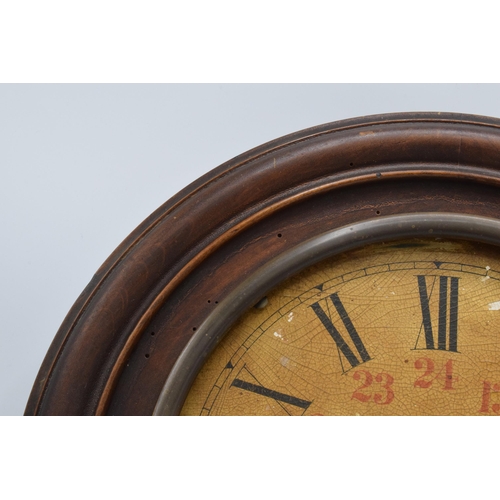 351 - A late 19th / early 20th Century Junghans circular wall clock with Roman numerals. Converted to batt... 