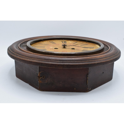 351 - A late 19th / early 20th Century Junghans circular wall clock with Roman numerals. Converted to batt... 