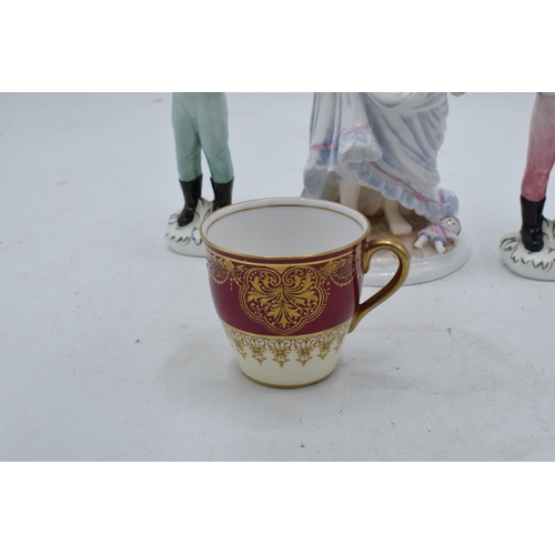 55 - A collection of pottery to include Royal Worcester Lullaby (Second), Aynsley red and gilt cup and a ... 