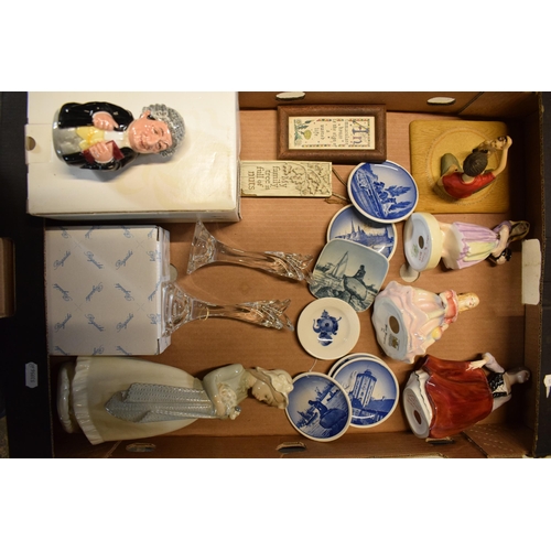 59 - A mixed collection of pottery to include Royal Copenhagen pin dishes, Royal Doulton Doultonville can... 