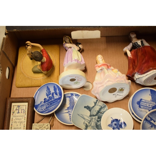 59 - A mixed collection of pottery to include Royal Copenhagen pin dishes, Royal Doulton Doultonville can... 