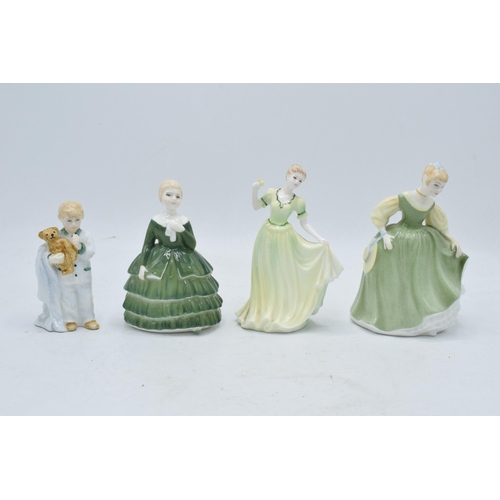 96 - A collection of Royal Doulton figures to include Belle HN2340, Sleepyhead HN3761, Fair Maiden HN2211... 