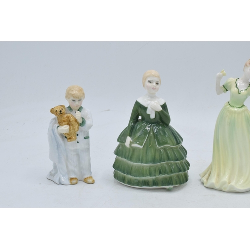 96 - A collection of Royal Doulton figures to include Belle HN2340, Sleepyhead HN3761, Fair Maiden HN2211... 