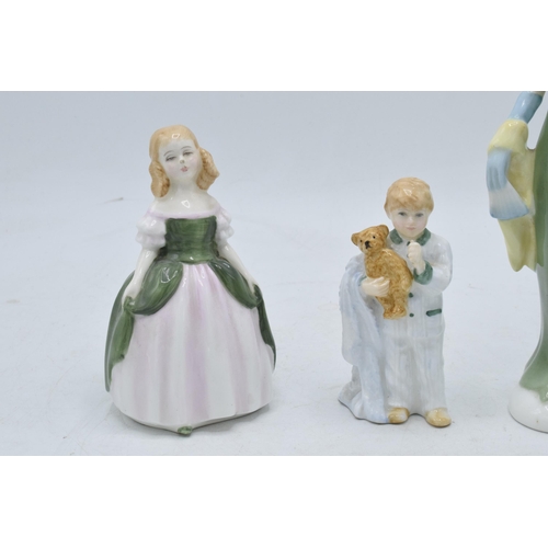 97 - Royal Doulton figures to include Lorna HN2311 (second), Penny HN2338 and Sleepyhead HN3761 (3). In g... 