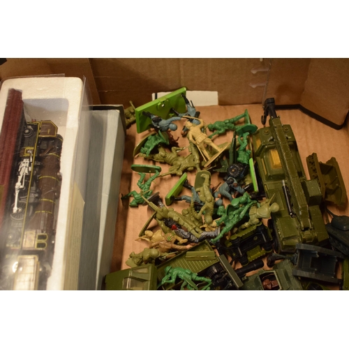 400 - A collection of models and toys to include a newer Dinky 197, Matchbox Superkings, toy soldiers etc ... 