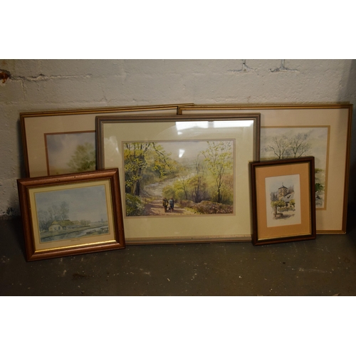 401 - A large quantity of mixed media artwork to include watercolours, etchings, prints etc (Qty). Collect... 