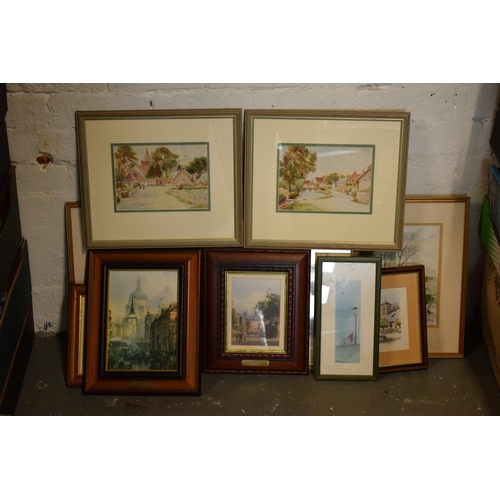 401 - A large quantity of mixed media artwork to include watercolours, etchings, prints etc (Qty). Collect... 