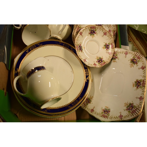 40C - A mixed collection of tea and dinner ware to include Royal Grafton Lily of the Valley, a majestic bl... 