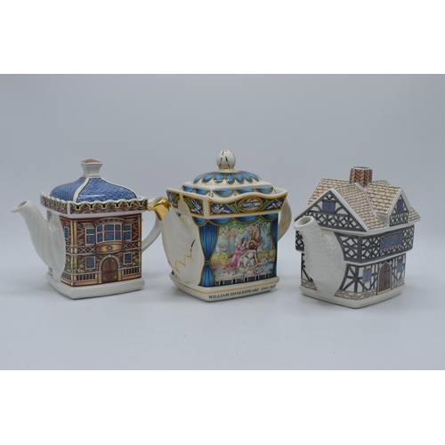 65C - A trio of teapots to include Sadler examples Tudor House, Midsummer Night's Dream and Elizabethan Ho... 