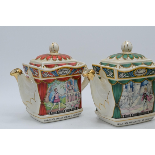 65D - A trio of teapots to include Sadler examples Romeo and Juliet, Shooting and Hamlet (3). In good cond... 