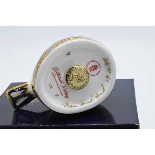 78 - Boxed Royal Crown Derby paperweight in the form of a Goldfinch Nesting. First quality with stopper. ... 