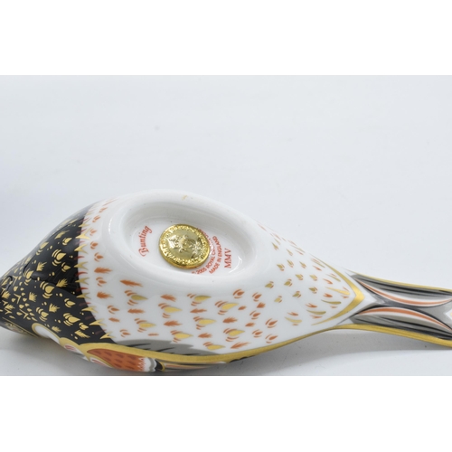 81 - Royal Crown Derby paperweight in the form of a Bunting. First quality with stopper. In good conditio... 