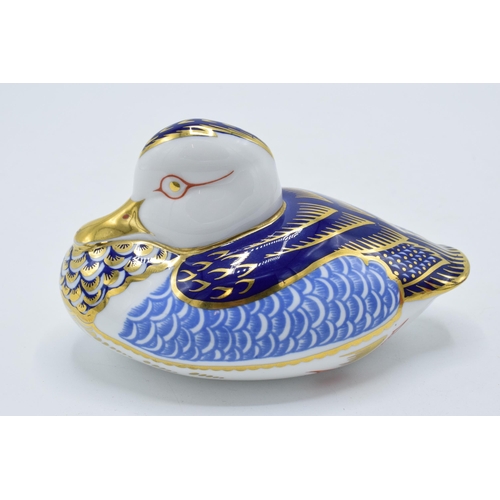 86 - Royal Crown Derby paperweight in the form of a Duck. First quality with ceramic stopper. In good con... 