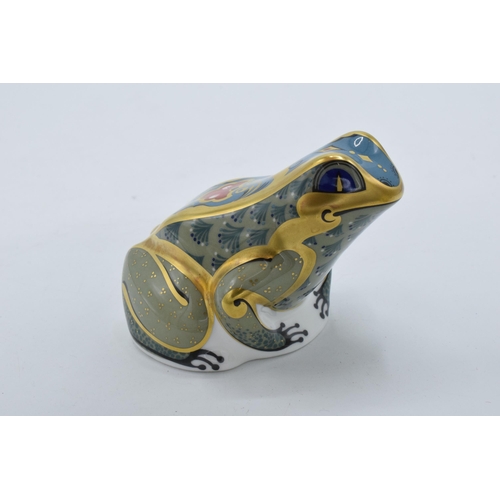 90 - Royal Crown Derby paperweight in the form of a Fountain Frog. First quality with stopper. In good co... 