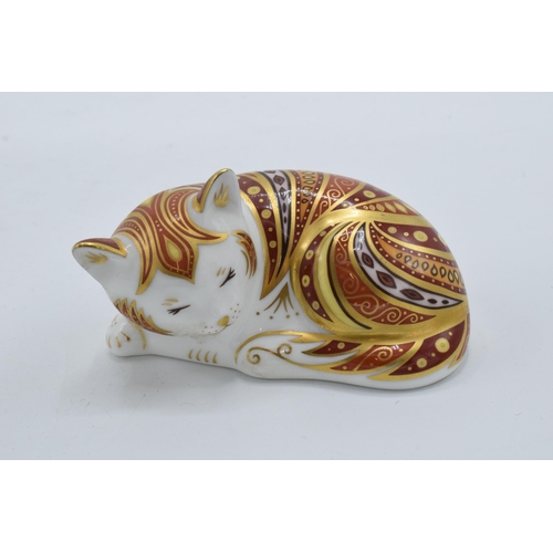 94 - Royal Crown Derby paperweight in the form of Marmelo the sleeping kitten, limited edition. First qua... 