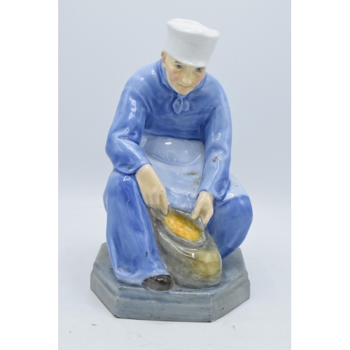 Royal Doulton figure 'A Picardy Peasant' HN13 by Phoebe Stabler. '90' impressed into the base with painted and printed marks. 23.5cm tall. In good condition with no obvious damage or restoration. There are a couple of small pinhole firing blemishes as well as age-related crazing.