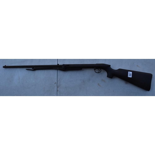 367 - BSA .177 under-lever air rifle with walnut stock and textured grip. Serial number present but illegi... 