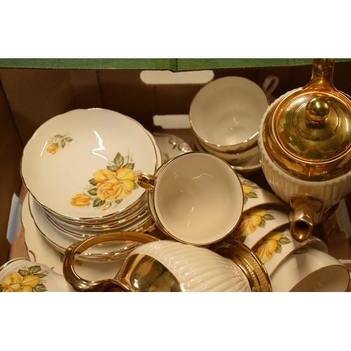 11 - A collection of tea ware by various makes such as Royal Winton gilt example, Royal Ascot etc (Qty).