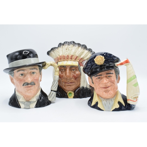 121 - A trio of boxed large Royal Doulton character jugs to include City Gent D6815, Yachtsman D6820 and N... 