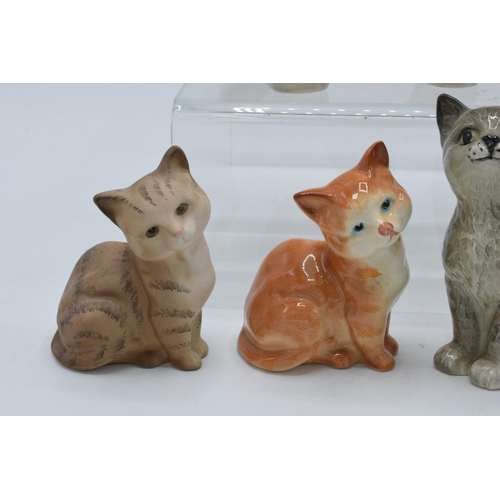 128 - A collection of Beswick cats to include 1886 in grey, Persian cat 1898 in grey and 1436 in various c... 