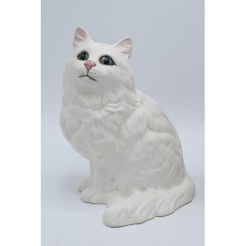 133 - A pair of Beswick Persian cats 1867 in grey gloss colourway and a matte white example (2).