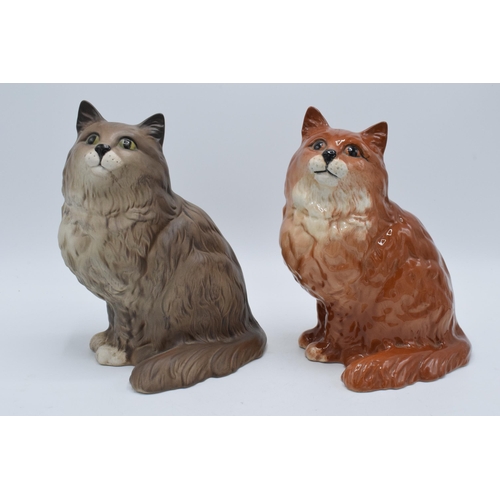 134 - A pair of Beswick Persian cats 1867 in a ginger colourway and a matte grey colourway (2).