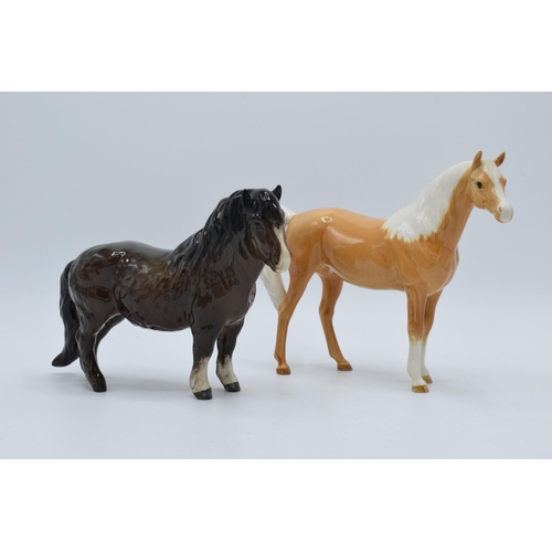 138 - Beswick Shetland pony 1033 together with palomino Arab Xayal 1265 (2).