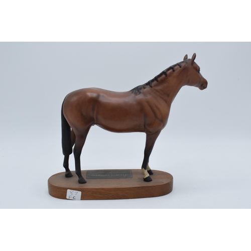 144 - Beswick Thoroughbred matte brown horse on base