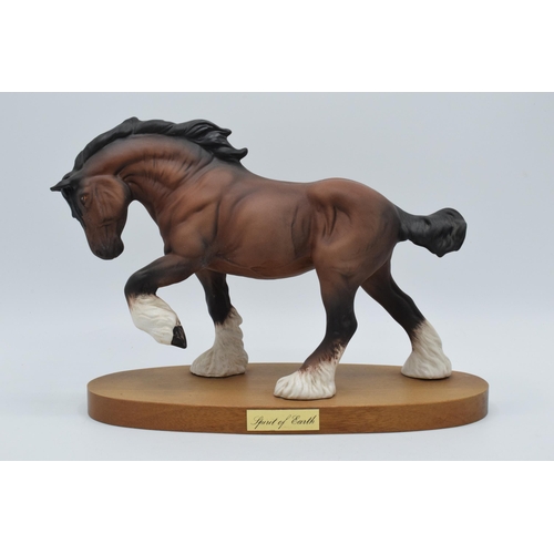 147 - Beswick matte brown Spirit of Earth horse on wooden base