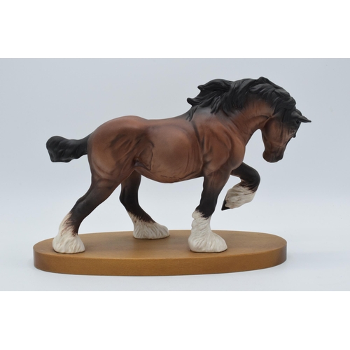 147 - Beswick matte brown Spirit of Earth horse on wooden base