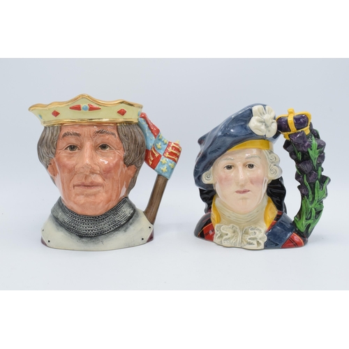 163 - Large Royal Doulton character jugs to include Henry V D6671 and Bonnie Prince Charlie D6858 (2).