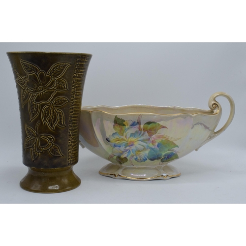 183 - A pair of Royal Winton items to include a floral lustre 'Vanessa' posy basket and an Antigua vase (2... 