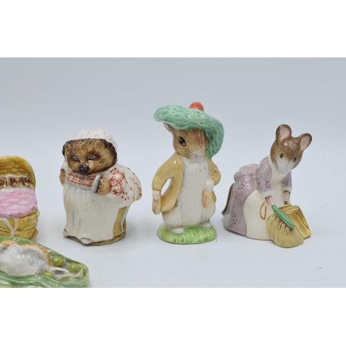 187 - Beswick Beatrix Potter figures to include Hunca Munca, Timmy Willie Sleeping, Miss Moppett, Mrs Tigg... 