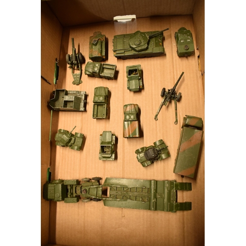 212 - A collection of Dinky toys to include military vehicles such as Centurion Tank, 7.2 Howitzer, 5.5 Me... 