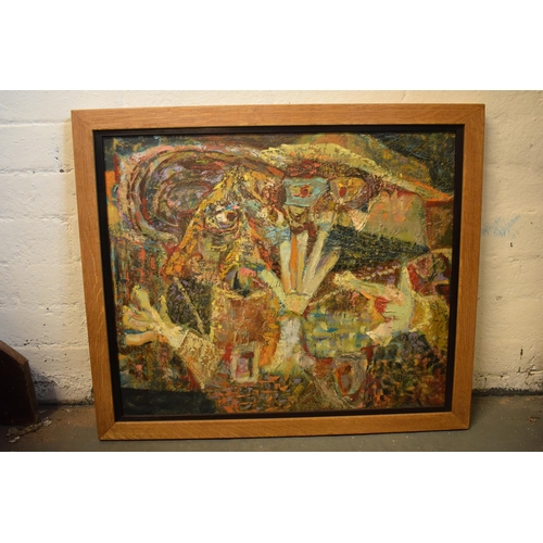 230 - Vincent Bennett (Plymouth 1910-1993), oil on board, 'The Conspirators', 50cm x 59cm, framed. ARR app... 