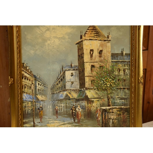 233A - Caroline Burnett (1877-1951) oil painting of a Parisian Street Scene, signature to bottom right. 50x... 