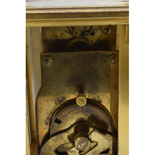 247 - Bayard of Paris brass cased carriage clock, 'Duverdrey & Bloquel' to inside. In ticking order, 11cm ... 