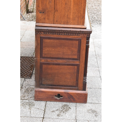 253 - George III light oak housekeepers cupboard, the upper section with 4 cupboards over 6 drawer base. 2... 