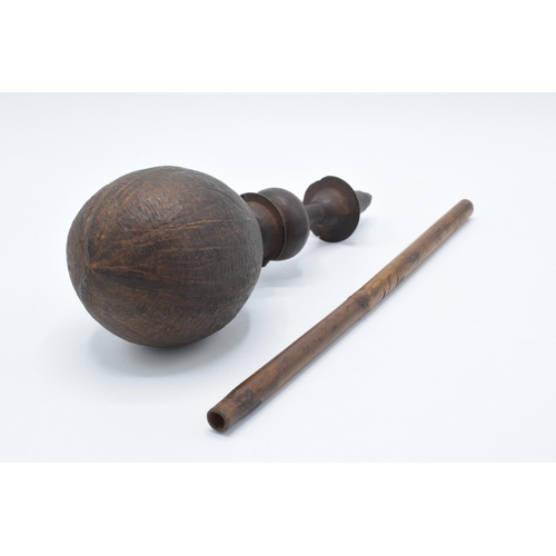 264 - An interesting and unusual pipe of ethnic appearance and unknown origin, 38cm wide.