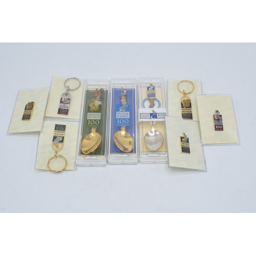 271 - A collection of Beatrix Potter related items to include gold plated and enamelled centenary tea spoo... 