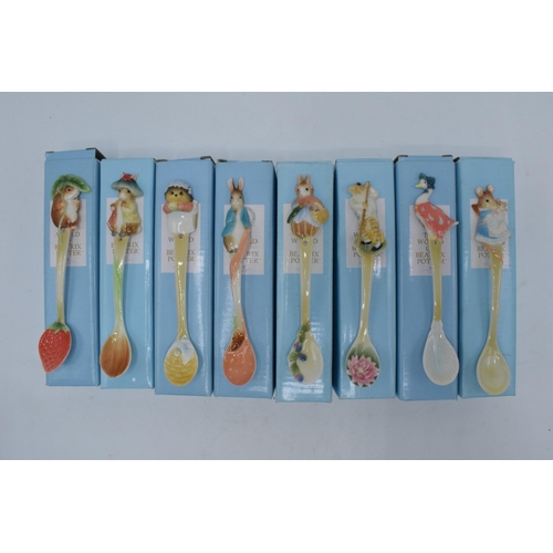 272 - A collection of Border Fine Arts Studio The World of Beatrix Potter ceramic spoons with different ch... 