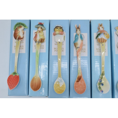 272 - A collection of Border Fine Arts Studio The World of Beatrix Potter ceramic spoons with different ch... 