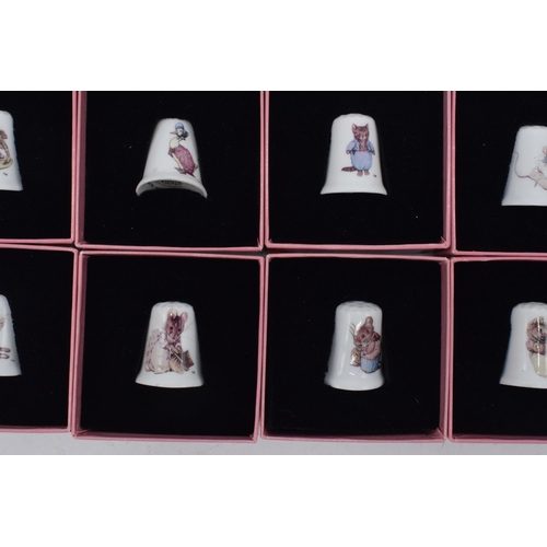 273 - The World of Beatrix Potter full set of twelve bone china thimbles with original boxes (12).