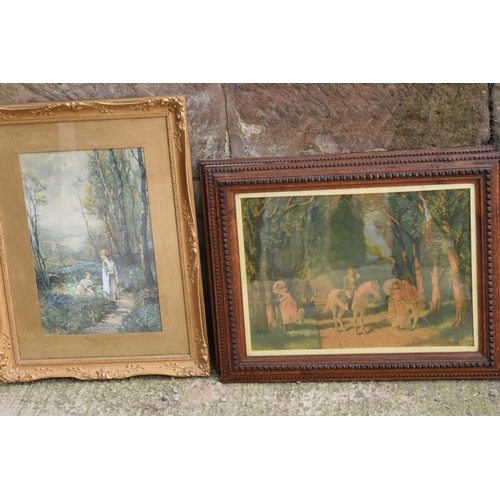 304 - A collection of framed artwork to include countryside scenes (7). Largest 64 x 49cm inc frames. Coll... 