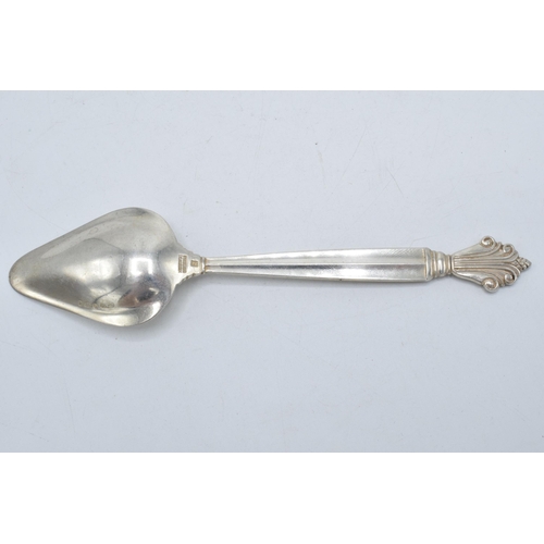 337 - Georg Jensen: Sterling silver spoon of triangular form with full hallmarks to reverse. 15cm long. 29... 