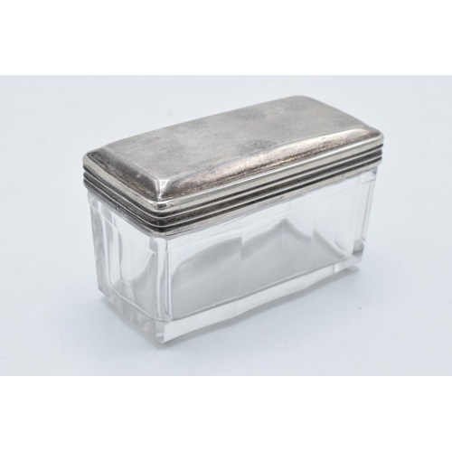 345 - Russian silver lidded glass box St Petersburg by Fabian Allenius circa 1860. Approximately 6x3cm.