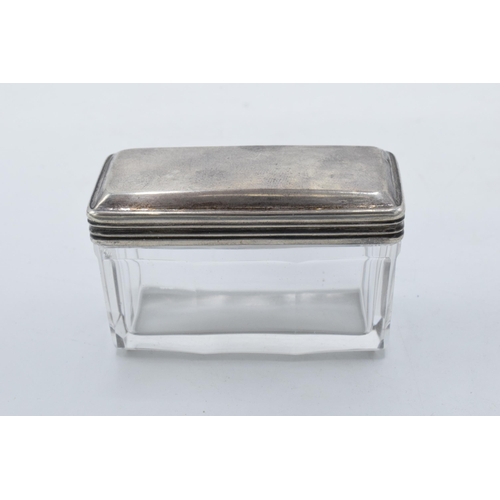 345 - Russian silver lidded glass box St Petersburg by Fabian Allenius circa 1860. Approximately 6x3cm.