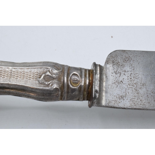 349 - A silver-handled knife and fork set, Prague, circa 1850 (2). 24cm long.