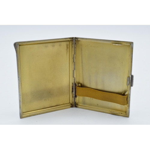 350 - A silver and black enamel cigarette case, Adie Bros Ltd, Birmingham 1932. Gross weight 97.6 grams.